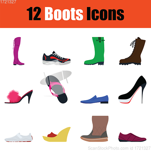 Image of Set of footwear icons