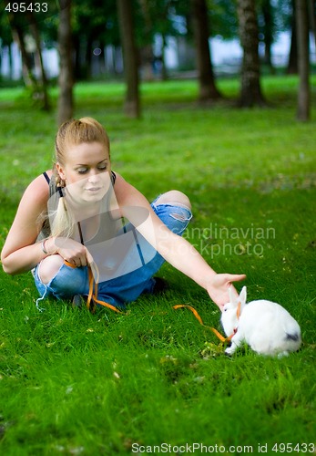 Image of girl with rabbit