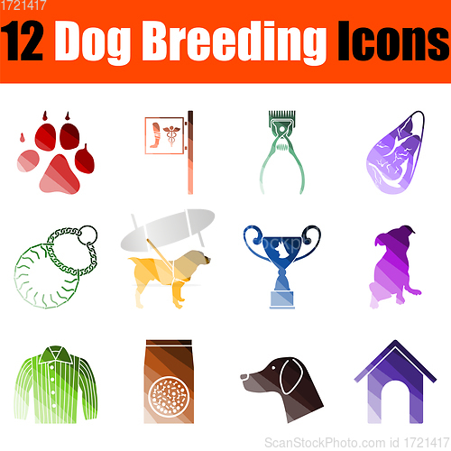 Image of Dog Breeding Icon Set