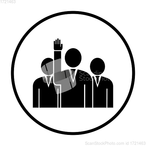 Image of Voting Man With Men Behind Icon