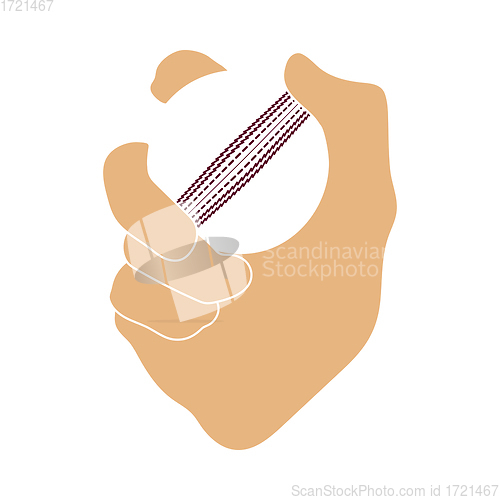 Image of Hand holding cricket ball icon