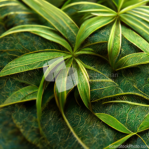 Image of Nature view of green tropical plants leaves  background. 