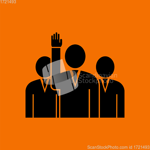 Image of Voting Man With Men Behind Icon