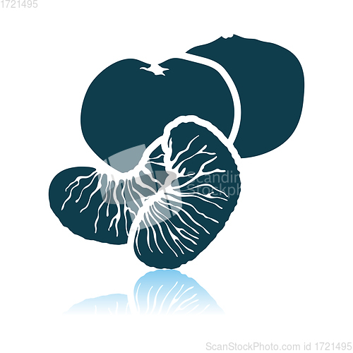 Image of Mandarin Icon On Gray Background