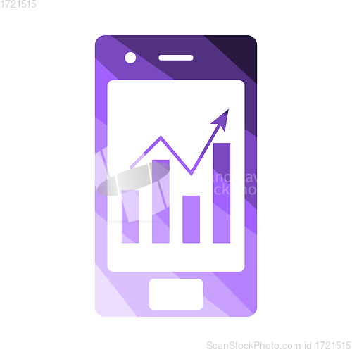 Image of Smartphone With Analytics Diagram Icon