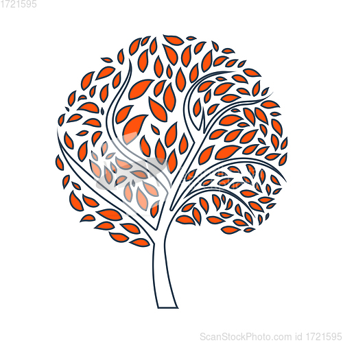 Image of Ecological Tree With Leaves Icon