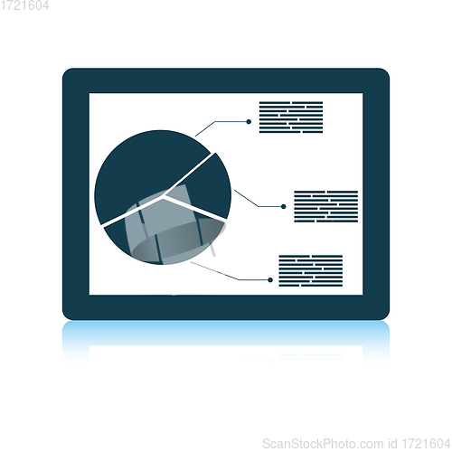 Image of Tablet with analytics diagram icon