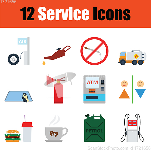Image of Set of service station icons