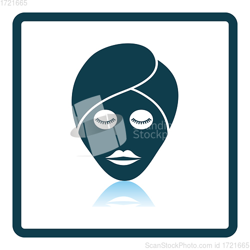 Image of Woman Head With Moisturizing Mask Icon