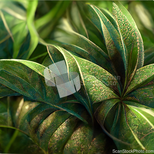 Image of Nature view of green tropical plants leaves  background.