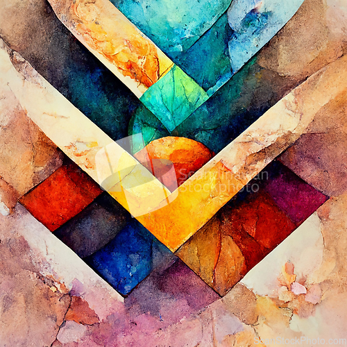 Image of Abstract contemporary modern watercolor art.