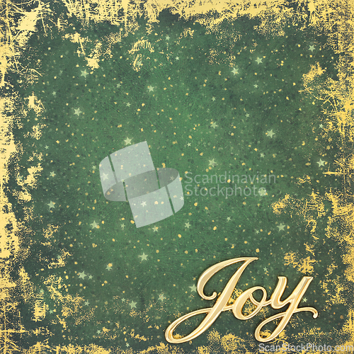 Image of Joy at Christmas Abstract Background on Grunge Green