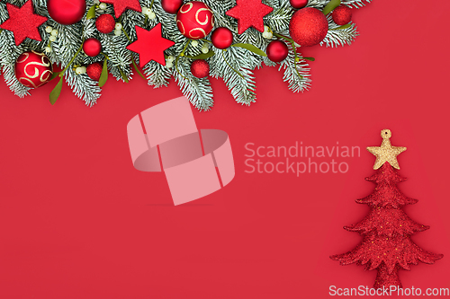 Image of Magical Christmas Background with Tree Decorations