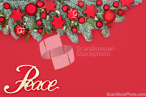 Image of Christmas Peace on Earth Background Border
