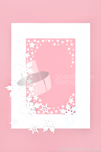 Image of Star and Snowflake Abstract Festive Christmas Background  