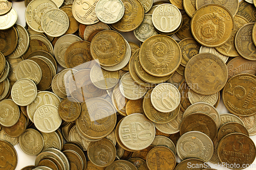 Image of Soviet coins background