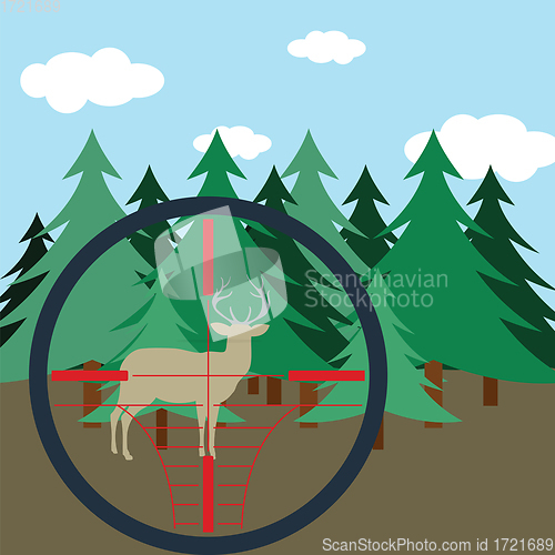 Image of Hunting in fir forest