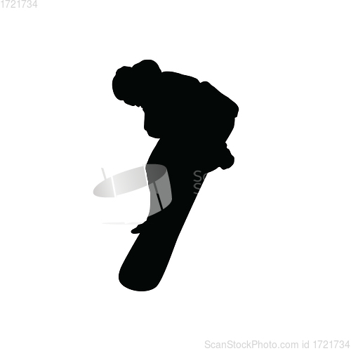 Image of Snowboarder man silhouette