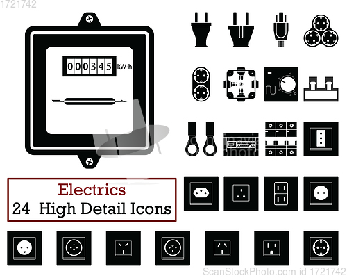 Image of Set of 24  Electrics Icons