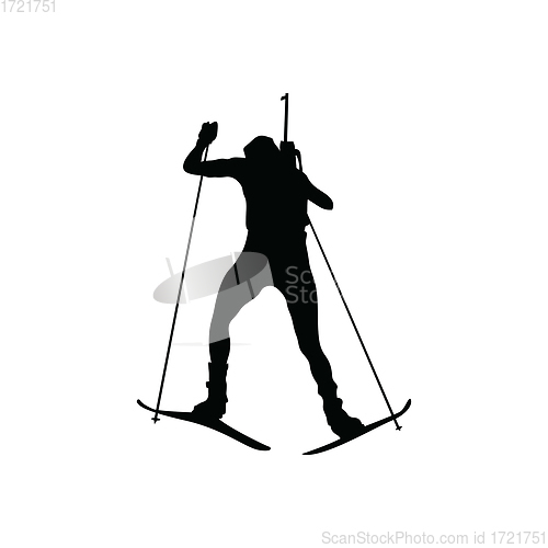 Image of Biathlon sportsman silhouette