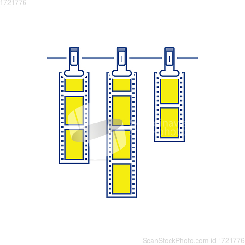 Image of Icon of photo film drying on rope with clothespin