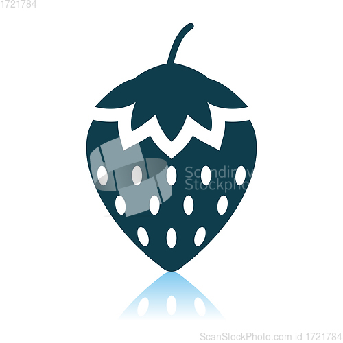 Image of Strawberry Icon On Gray Background
