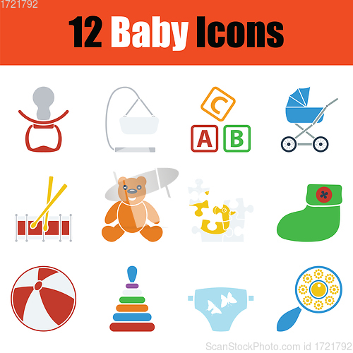 Image of Set of baby icons