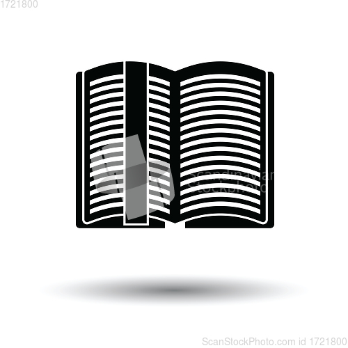 Image of Open book with bookmark icon