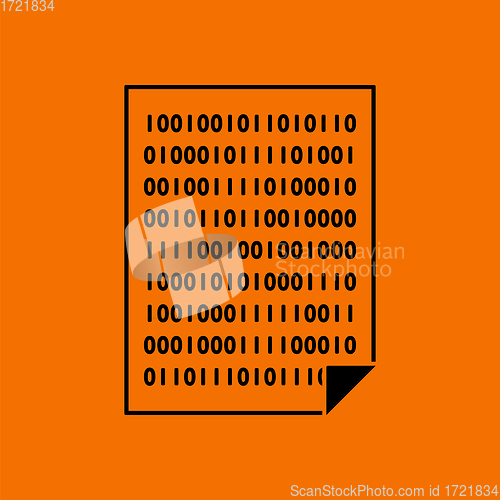 Image of Sheet With Binary Code Icon