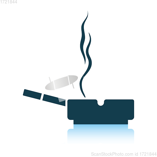 Image of Cigarette in an ashtray icon