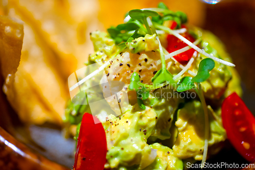 Image of avocado and shrimps salad