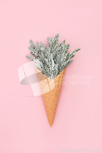 Image of Surreal Christmas Snow Fir Ice Cream Cone