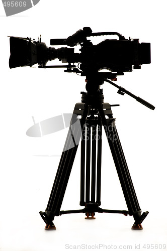 Image of Silhouette of the camera and tripod.