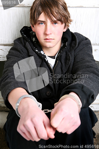 Image of teenager in handcuffs