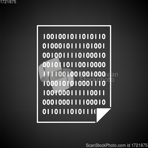 Image of Sheet With Binary Code Icon