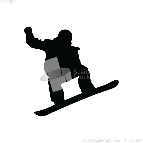 Image of Snowboarder man silhouette