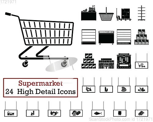 Image of Set of 24 Supermarket Icons