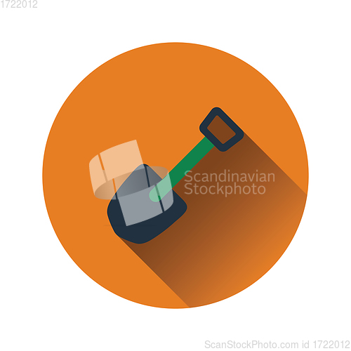 Image of Flat design icon of camping shovel 