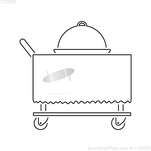 Image of Restaurant  cloche on delivering cart icon