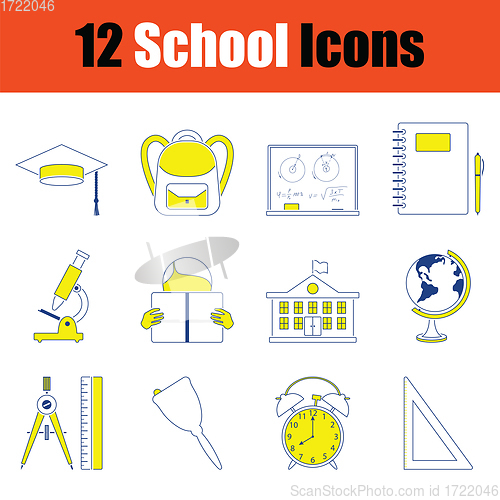 Image of School icon set