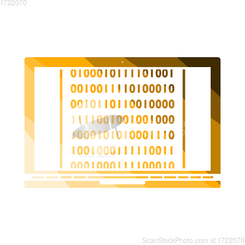 Image of Laptop With Binary Code Icon