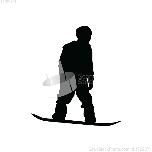 Image of Snowboarder man silhouette