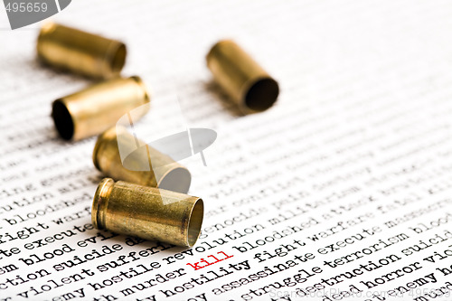 Image of bullet shells over violence