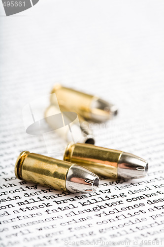 Image of bullets over violence