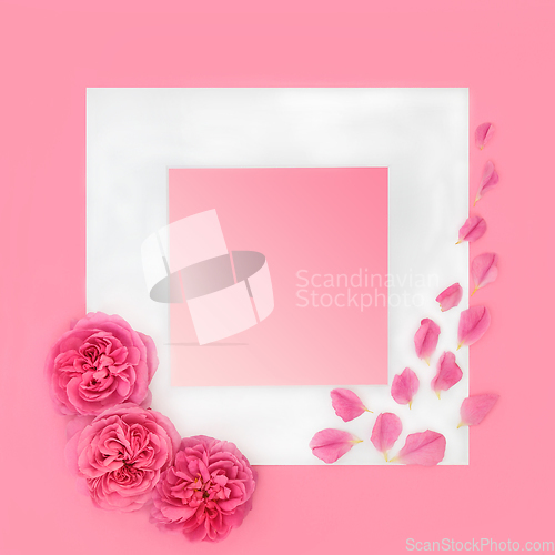 Image of Mothers Day Rose Flower Background Border