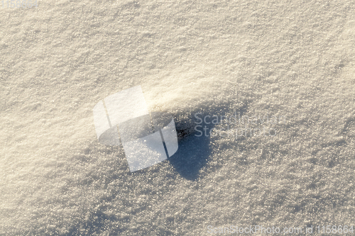 Image of land covered with snow close-up