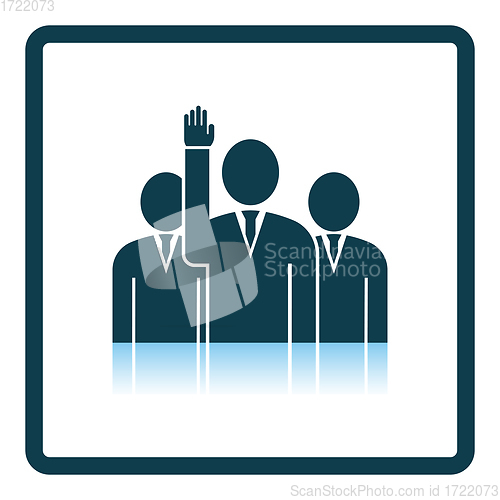 Image of Voting Man With Men Behind Icon