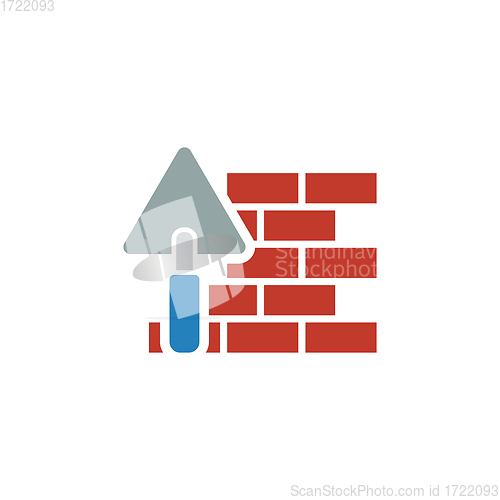 Image of Icon of brick wall with trowel