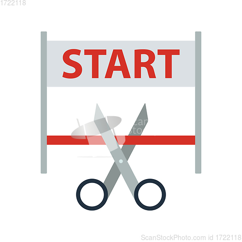 Image of Scissors Cutting Tape Icon