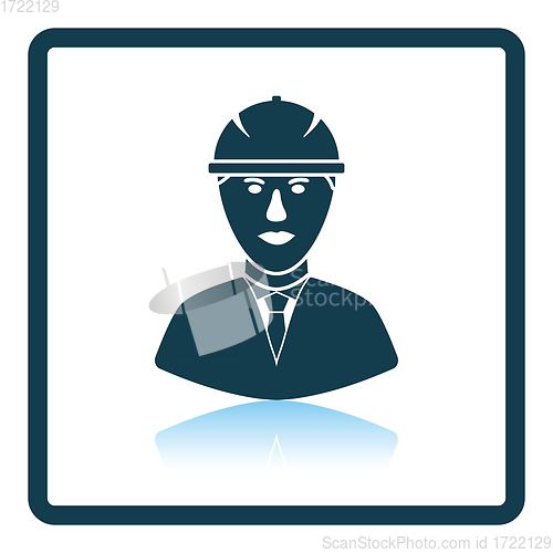 Image of Icon of construction worker head in helmet